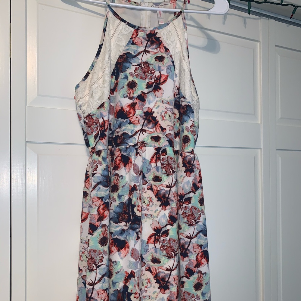 floral and lace dress